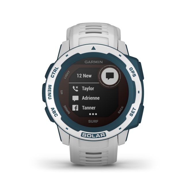 Garmin - Instinct Solar Surf edition - Cloudbreak - ceas inteligent cu GPS cu functii avansate pentru sport si incarcare solara