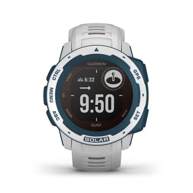 Garmin - Instinct Solar Surf edition - Cloudbreak - ceas inteligent cu GPS cu functii avansate pentru sport si incarcare solara