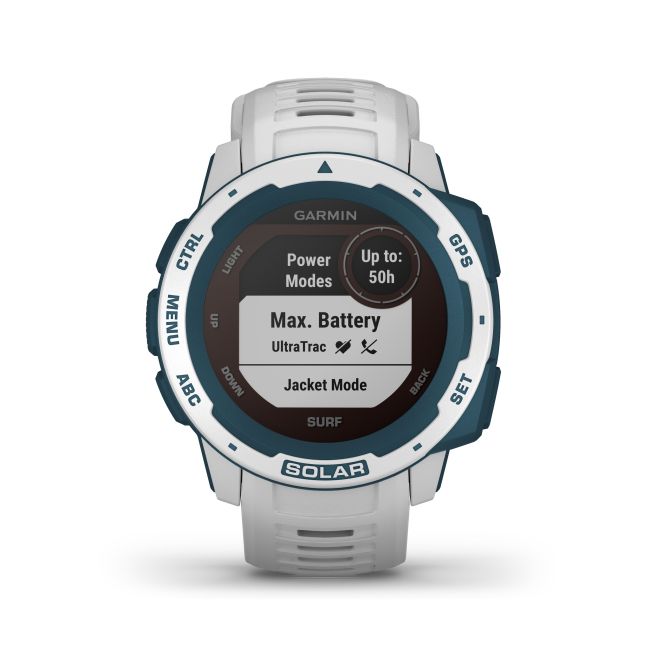 Garmin - Instinct Solar Surf edition - Cloudbreak - ceas inteligent cu GPS cu functii avansate pentru sport si incarcare solara