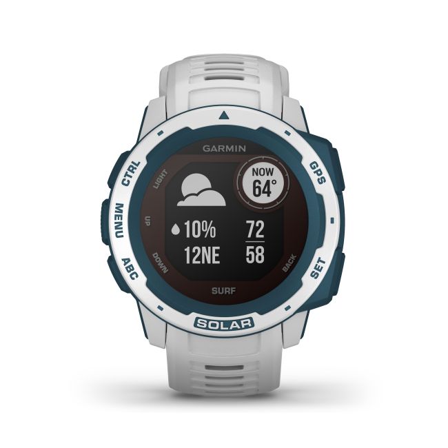 Garmin - Instinct Solar Surf edition - Cloudbreak - ceas inteligent cu GPS cu functii avansate pentru sport si incarcare solara