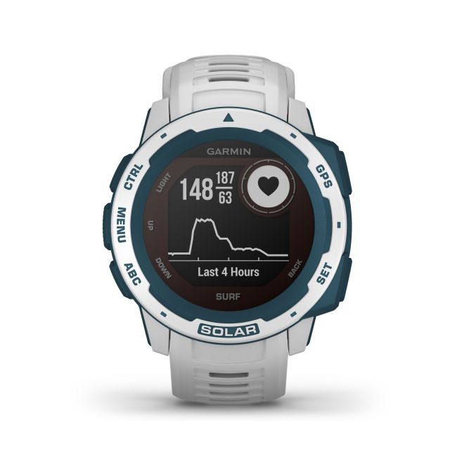 Garmin - Instinct Solar Surf edition - Cloudbreak - ceas inteligent cu GPS cu functii avansate pentru sport si incarcare solara