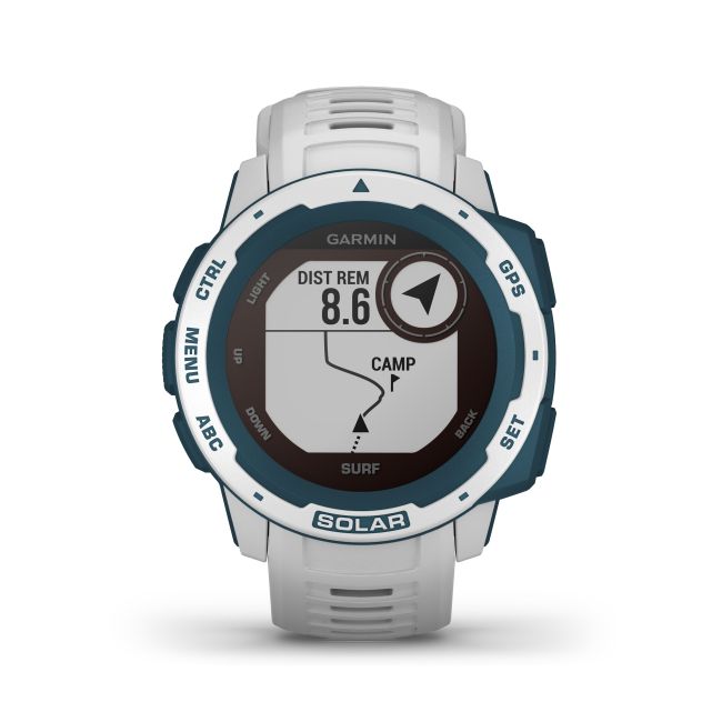 Garmin - Instinct Solar Surf edition - Cloudbreak - ceas inteligent cu GPS cu functii avansate pentru sport si incarcare solara