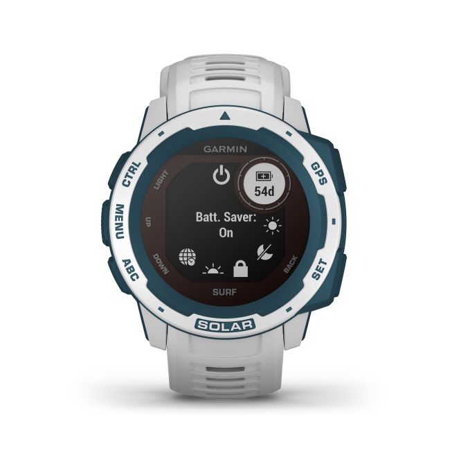 Garmin - Instinct Solar Surf edition - Cloudbreak - ceas inteligent cu GPS cu functii avansate pentru sport si incarcare solara