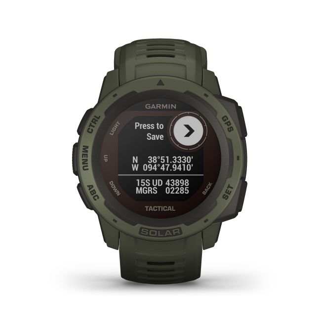 Garmin - Instinct Solar Tactical edition - verde Moss - ceas inteligent cu GPS cu functii avansate pentru sport si incarcare solara