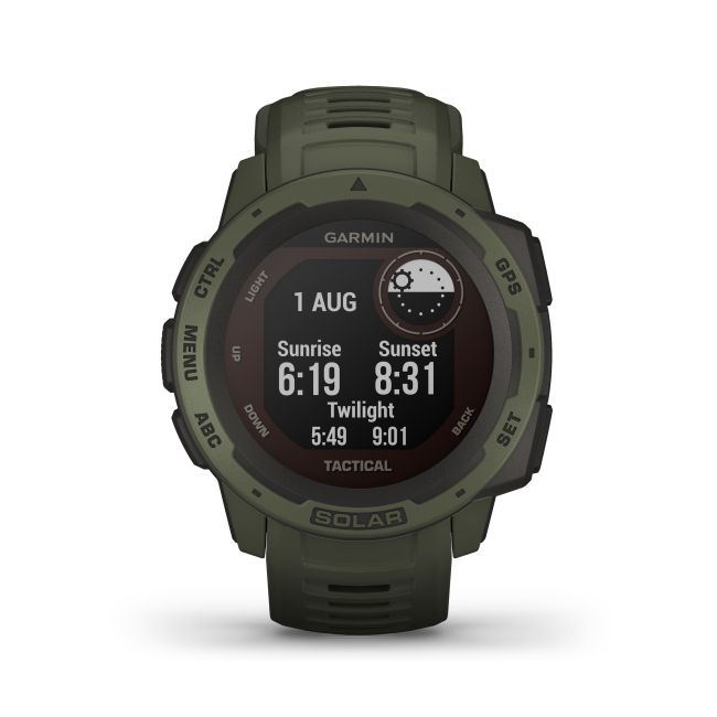 Garmin - Instinct Solar Tactical edition - verde Moss - ceas inteligent cu GPS cu functii avansate pentru sport si incarcare solara
