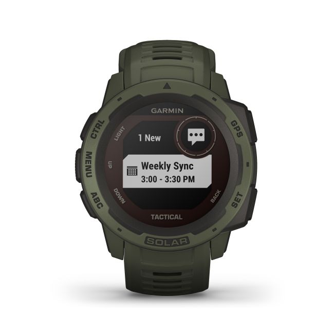 Garmin - Instinct Solar Tactical edition - verde Moss - ceas inteligent cu GPS cu functii avansate pentru sport si incarcare solara