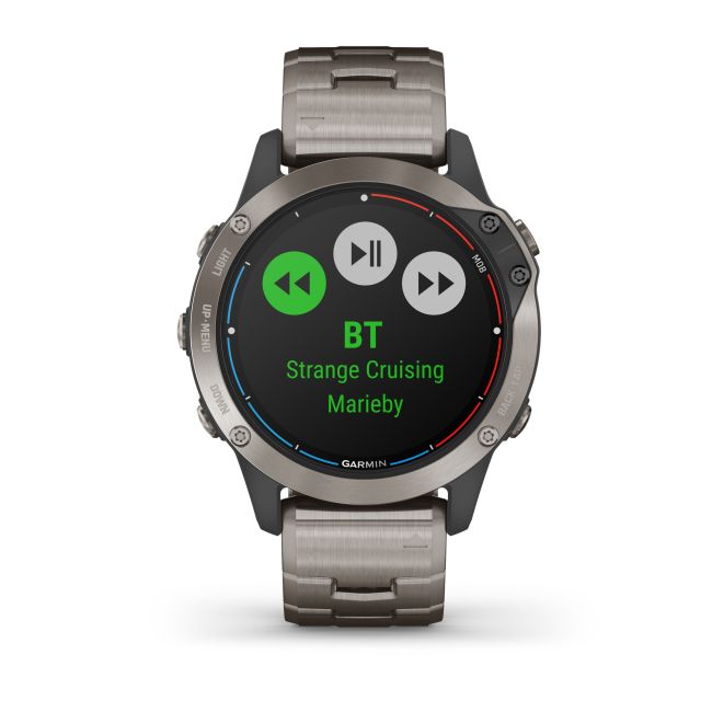Garmin - quatix 6 Sapphire Titanium - ceas inteligent premium cu GPS cu functii avansate pentru sport si navigatie - 47mm diametru