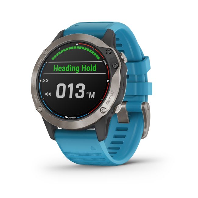 Garmin - quatix 6 Sapphire Titanium - ceas inteligent premium cu GPS cu functii avansate pentru sport si navigatie - 47mm diametru