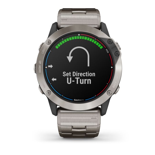 Garmin - quatix 6x Solar Titanium - ceas inteligent premium cu GPS cu functii avansate pentru sport si navigatie - 51mm diametru