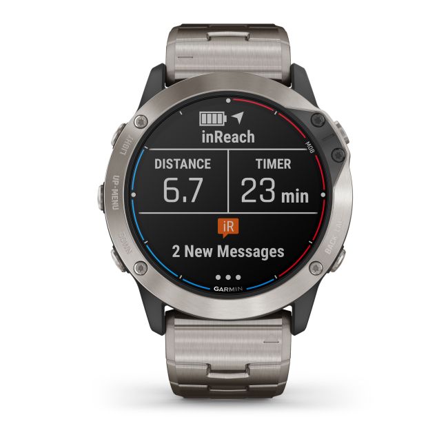 Garmin - quatix 6x Solar Titanium - ceas inteligent premium cu GPS cu functii avansate pentru sport si navigatie - 51mm diametru