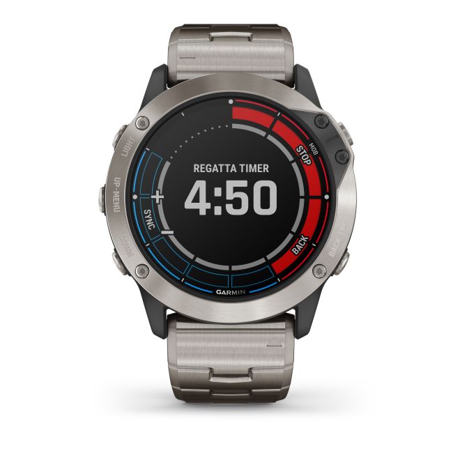 Garmin - quatix 6x Solar Titanium - ceas inteligent premium cu GPS cu functii avansate pentru sport si navigatie - 51mm diametru
