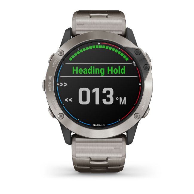 Garmin - quatix 6x Solar Titanium - ceas inteligent premium cu GPS cu functii avansate pentru sport si navigatie - 51mm diametru