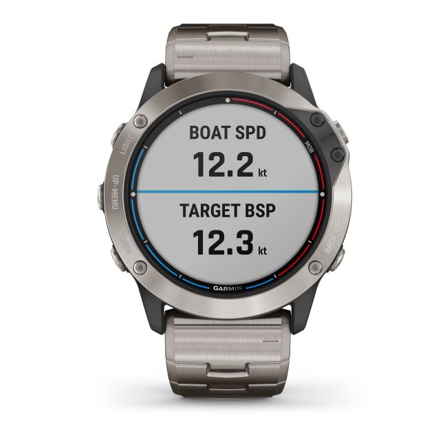 Garmin - quatix 6x Solar Titanium - ceas inteligent premium cu GPS cu functii avansate pentru sport si navigatie - 51mm diametru