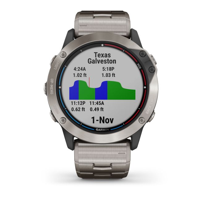 Garmin - quatix 6x Solar Titanium - ceas inteligent premium cu GPS cu functii avansate pentru sport si navigatie - 51mm diametru