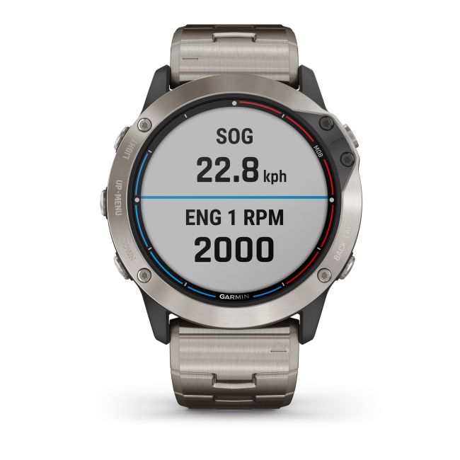 Garmin - quatix 6x Solar Titanium - ceas inteligent premium cu GPS cu functii avansate pentru sport si navigatie - 51mm diametru