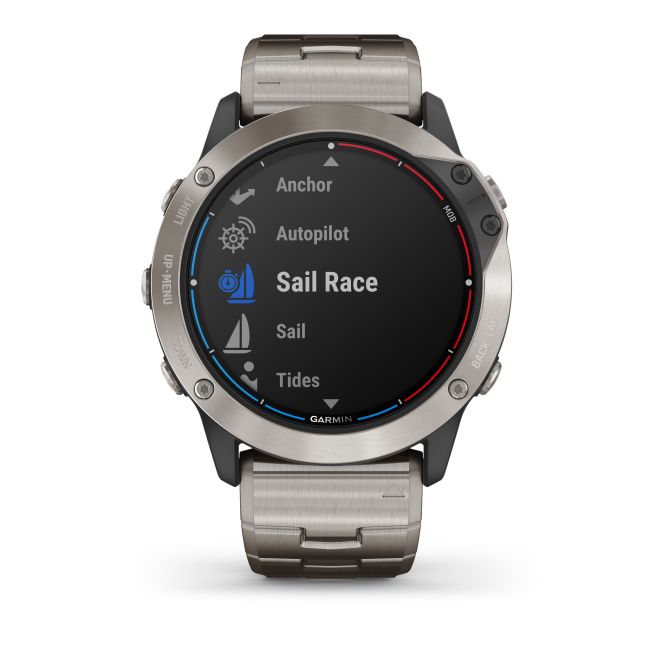 Garmin - quatix 6x Solar Titanium - ceas inteligent premium cu GPS cu functii avansate pentru sport si navigatie - 51mm diametru