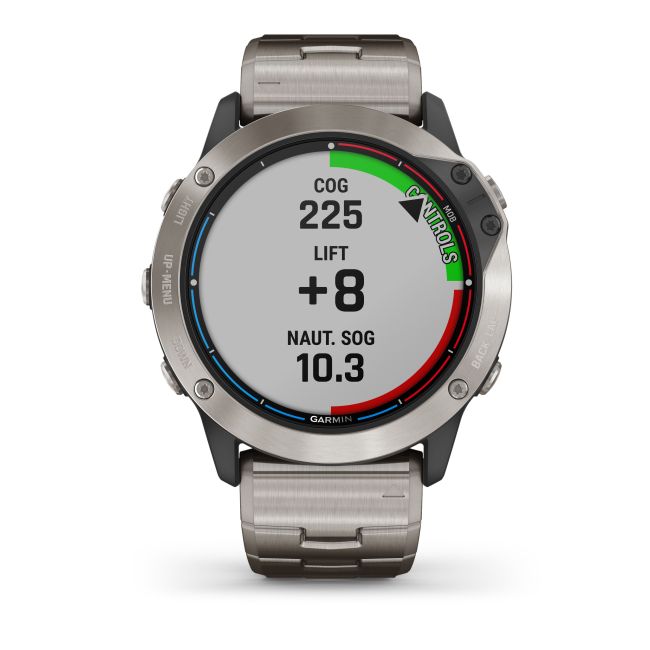Garmin - quatix 6x Solar Titanium - ceas inteligent premium cu GPS cu functii avansate pentru sport si navigatie - 51mm diametru