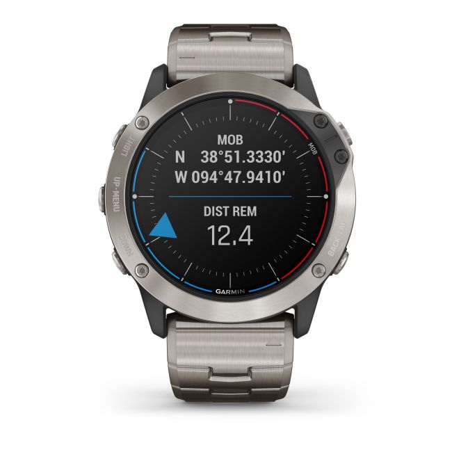 Garmin - quatix 6x Solar Titanium - ceas inteligent premium cu GPS cu functii avansate pentru sport si navigatie - 51mm diametru