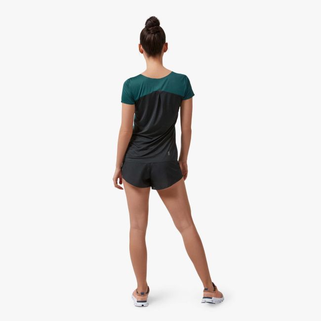 On Performance-T - tricou sport tehnic pentru femei - verde Evergreen negru