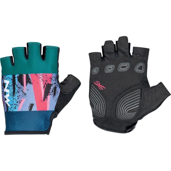 Northwave - manusi ciclism degete scurte Active SF - negru albastru azur multicolor