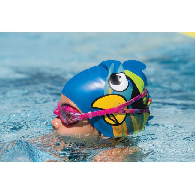 Finis Casca Inot Silicon Copii - Pirate Parrot Blue