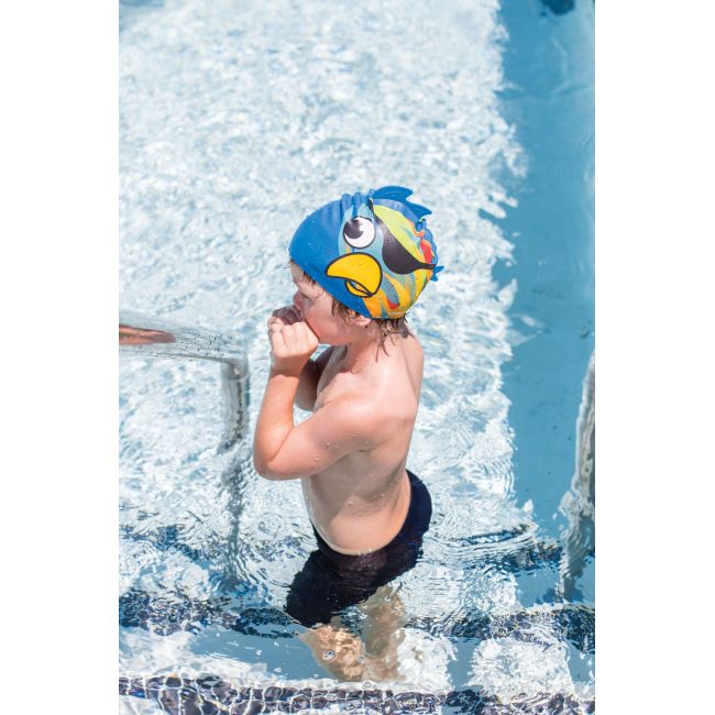 Finis Casca Inot Silicon Copii - Pirate Parrot Blue