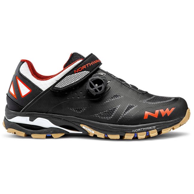 Northwave Spider Plus 2 - pantofi pentru ciclism MTB All Mountain - negru alb portocaliu