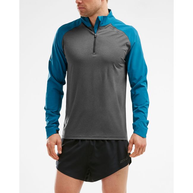 2XU - Bluza cu maneca lunga GHST 1/4 Zip Pullover - Corsair/Black Marle