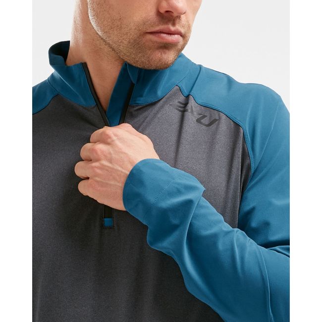 2XU - Bluza cu maneca lunga GHST 1/4 Zip Pullover - Corsair/Black Marle
