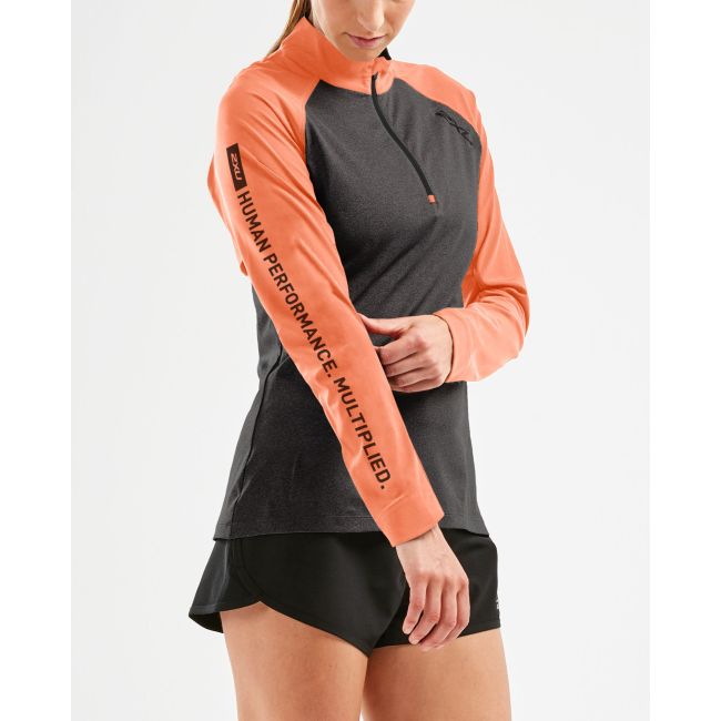 2XU - Bluza cu maneca lunga GHST 1/4 Zip Pullover - Sherbert/Black Marle