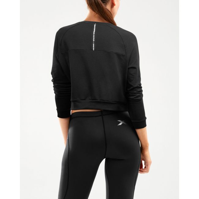 2XU - Bluza cu maneca lunga URBAN L/S Crop Sweat - Black
