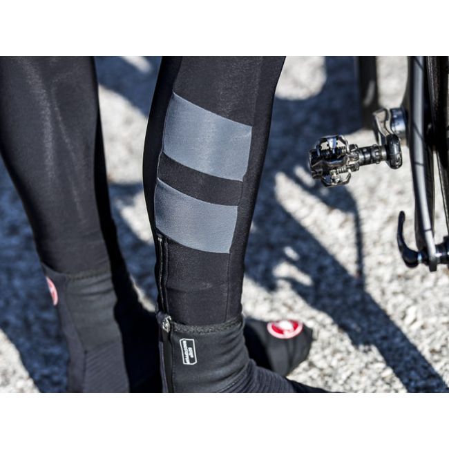 Castelli - pantaloni lungi ciclism iarna pentru barbati  Velocissimo 4 Bibtights - negru gri reflex
