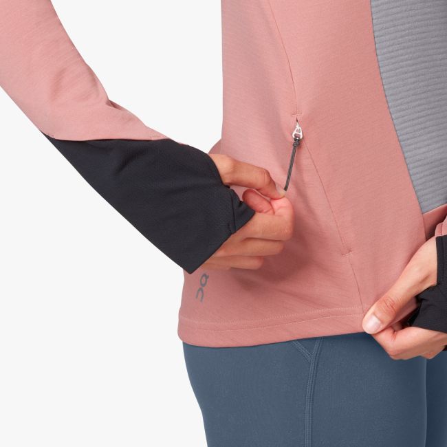 On Bluza cu maneca lunga pentru femei - roz gri