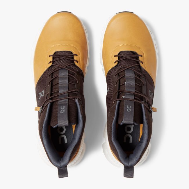 On Cloud Hi - pantofi sport pentru barbati - galben Caramel maro umbra