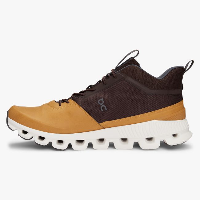 On Cloud Hi - pantofi sport pentru barbati - galben Caramel maro umbra