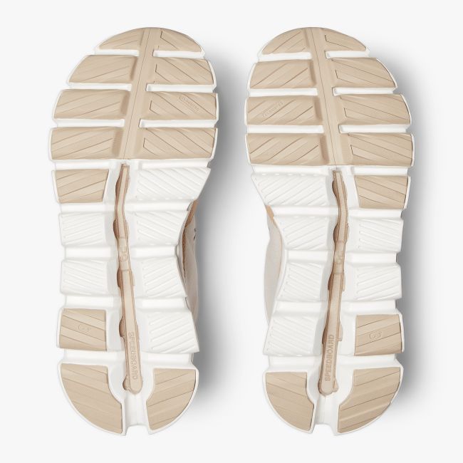 On Cloud Hi - pantofi sport pentru femei - crem gri perla galben Camel