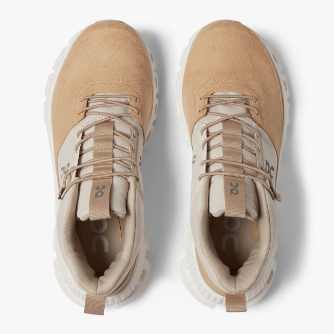On Cloud Hi - pantofi sport pentru femei - crem gri perla galben Camel