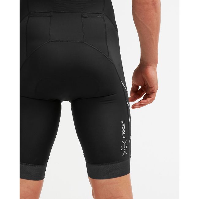2XU - Costum triathlon barbati Compression Full Zip sleeveless Trisuit - negru