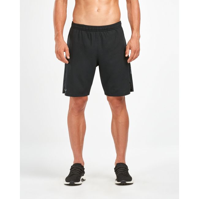 2XU - Short alergare 2 in 1 Compresie 9" - negru argintiu