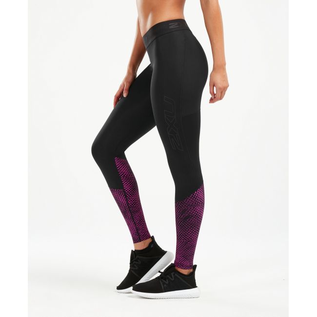 2XU Accelerate Colanti compresie cu buzunar W - negru-fuchsia