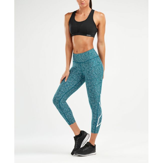 2XU Colanti compresie Print talie medie W 7/8 - albastru-alb