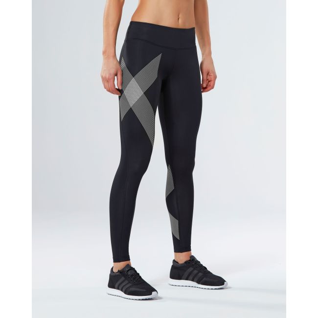 2XU Colanti compresie femei talie medie - negru-alb