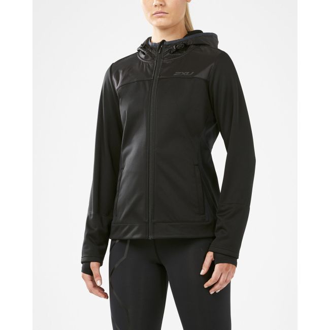 2XU HEAT Hooded Membrane Jacket cu gluga W - neagra - jacheta alergare