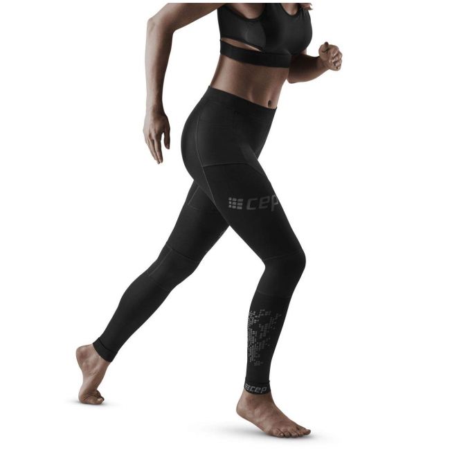 CEP - Colanti de alergare pentru femei Run tights 3.0 W - negru reflectorizant