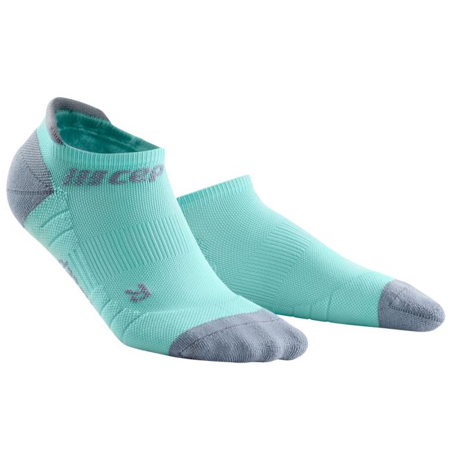 CEP - Sosete de compresie pentru femei model sub glezna 6cm No Show 3.0 - verde deschis gheata gri