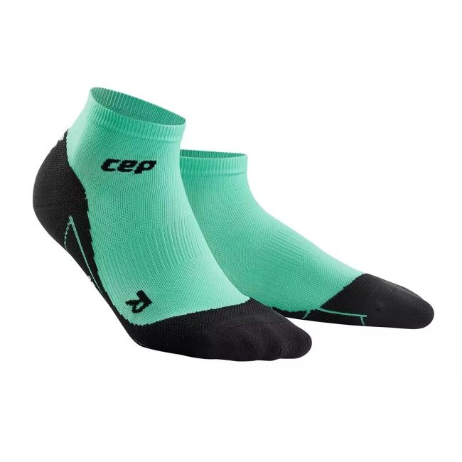 CEP - sosete de compresie peste glezna 8cm pentru femei Low Cut 3.0 - verde deschis jad negru