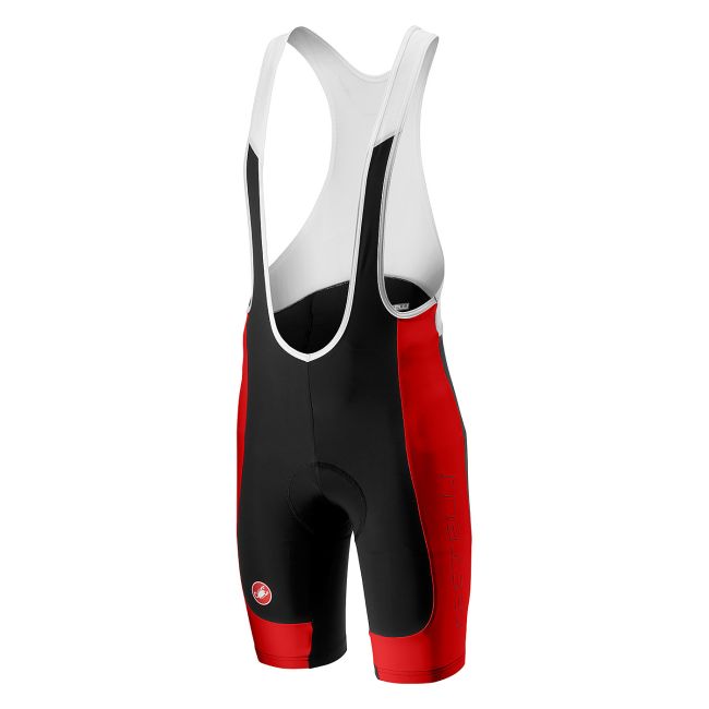 Castelli Evoluzione 2 pantaloni scurti cu bretele ciclism - negru-rosu