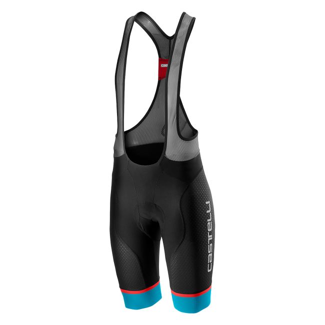 Castelli Free Aero Race 4 negru-albastru pantaloni scurti cu bretele ciclism