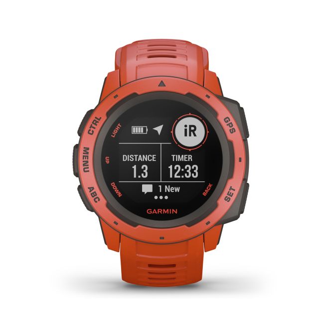 Garmin - Instinct - rosu Flame - ceas inteligent cu GPS cu functii avansate pentru sport