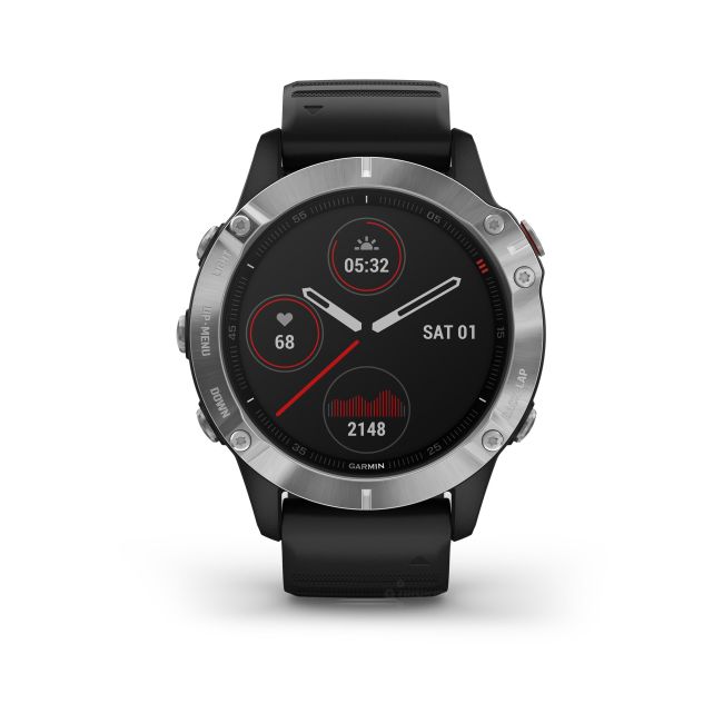 Garmin Fenix 6 Silver - curea neagra